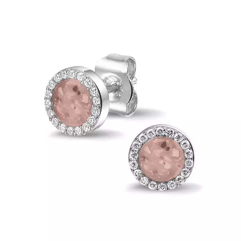 See You Gedenksieraden - Zilveren oorknoppen met zirconia's - 302-SE