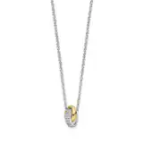 Moments zilver geel verguld collier met zirkonia hanger | 61352AY