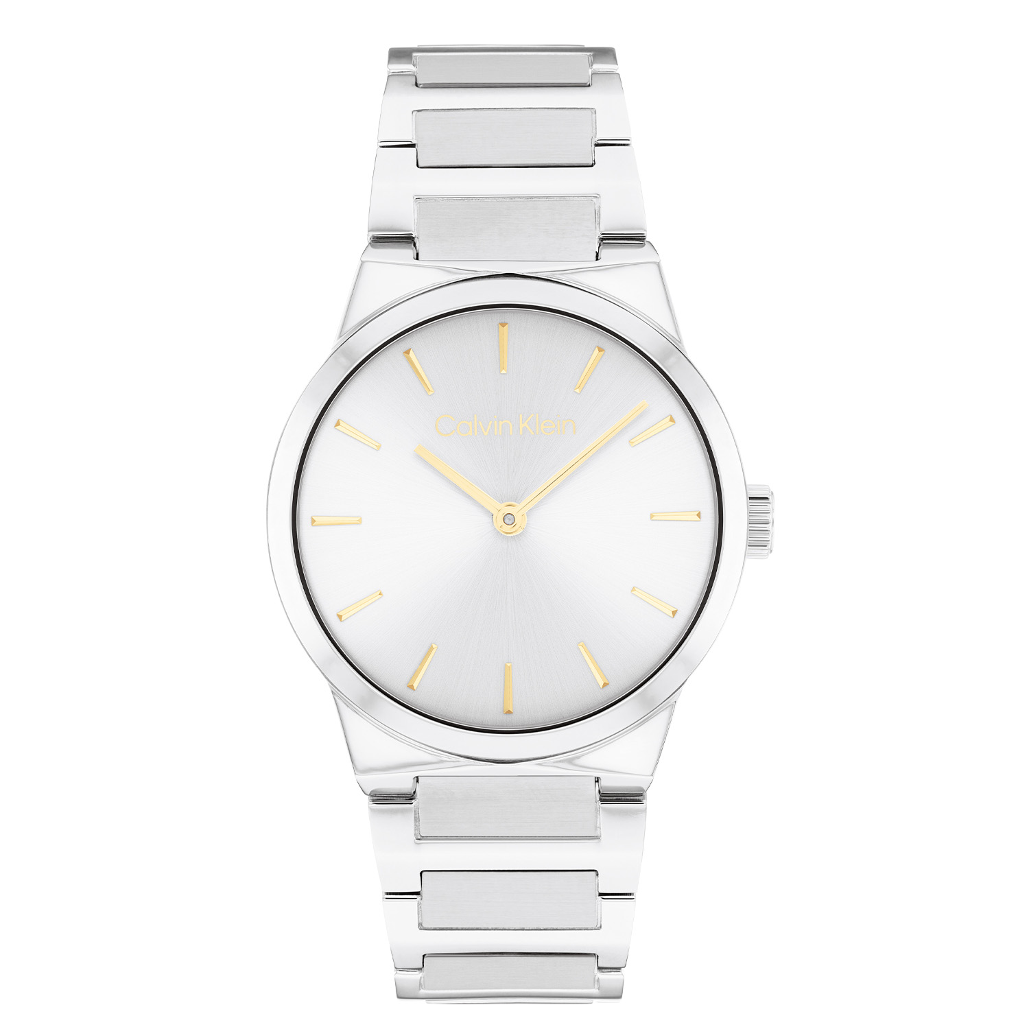 Calvin Klein CK25100076 Dames Linear Elegance Horloge 32mm 
Dit Calvin Klein dameshorloge met nr CK25100076 is een tijdloos ontwerp. De stijlvolle ronde stalen kast heeft een gladde bezel en een zilverwitte sunray wijzerplaat met fijne goudkleurige wijzers en streepjes. Strak aan de ronde kast zit een stalen mat glanzende schakelband met een vouwsluiting. Het elegante dameshorloge heeft een mineraalglas, een doorsnee van 32mm en is 3ATM.

OVER CALVIN KLEIN
Calvin Klein is een wereldwijd lifestylemerk dat gewaagde, vooruitstrevende idealen en een verleidelijke, vaak minimalistische, esthetiek nastreeft. Calvin Klein werd groot in de jaren 70 door haar mode- en merkjeans collecties. In de jaren 80 lanceerde Calvin Klein haar spraakmakende ondergoed dat uitdrukkelijk van logo ’s voorzien was. Vanwege het grote succes is het merk ook succesvol uitgerold in Accessoires, Parfums, Home, Brillen, Golf, Horloges en Sieraden.
Sinds de oprichting in 1968 door Calvin Klein, heeft het merk haar reputatie opgebouwd als leider in de Amerikaanse mode, dankzij een cleane esthetiek en innovatieve ontwerpen. Calvin Klein wil haar publiek verleiden en inspireren door middel van provocerende beelden en opvallende ontwerpen die prikkelen. 

SPECIFICATIES:
- Mineraalglas
- Stalen kast
- Zilverwitte wijzerplaat 
- Stalen schakelband
- Ronde kastvorm, Ø 32mm
- 3ATM