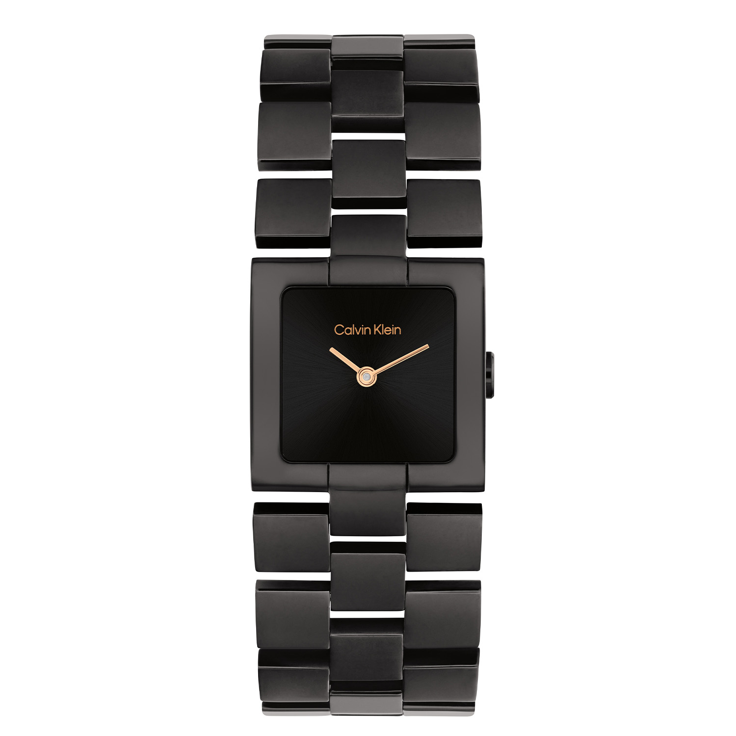 Calvin Klein CK25100091 Dames Meridian Horloge 22mm 
Dit Calvin Klein dameshorloge met nr CK25100091 is een opvallend ontwerp. De strakke vierkante zwarte stalen kast heeft een zwarte sunray wijzerplaat met fijne goudkleurige wijzers en het logo. Strak aan het kastje zit een brede vierkante zwarte schakelband met een druksluiting. Het elegante dameshorloge heeft een mineraalglas, een afmeting van 22mm en is 3ATM.

OVER CALVIN KLEIN
Calvin Klein is een wereldwijd lifestylemerk dat gewaagde, vooruitstrevende idealen en een verleidelijke, vaak minimalistische, esthetiek nastreeft. Calvin Klein werd groot in de jaren 70 door haar mode- en merkjeans collecties. In de jaren 80 lanceerde Calvin Klein haar spraakmakende ondergoed dat uitdrukkelijk van logo ’s voorzien was. Vanwege het grote succes is het merk ook succesvol uitgerold in Accessoires, Parfums, Home, Brillen, Golf, Horloges en Sieraden.
Sinds de oprichting in 1968 door Calvin Klein, heeft het merk haar reputatie opgebouwd als leider in de Amerikaanse mode, dankzij een cleane esthetiek en innovatieve ontwerpen. Calvin Klein wil haar publiek verleiden en inspireren door middel van provocerende beelden en opvallende ontwerpen die prikkelen. 

SPECIFICATIES:
- Mineraalglas
- Stalen zwarte kast
- Zwarte wijzerplaat 
- Stalen zwarte schakelband
- Vierkante kastvorm, 22mm
- 3ATM