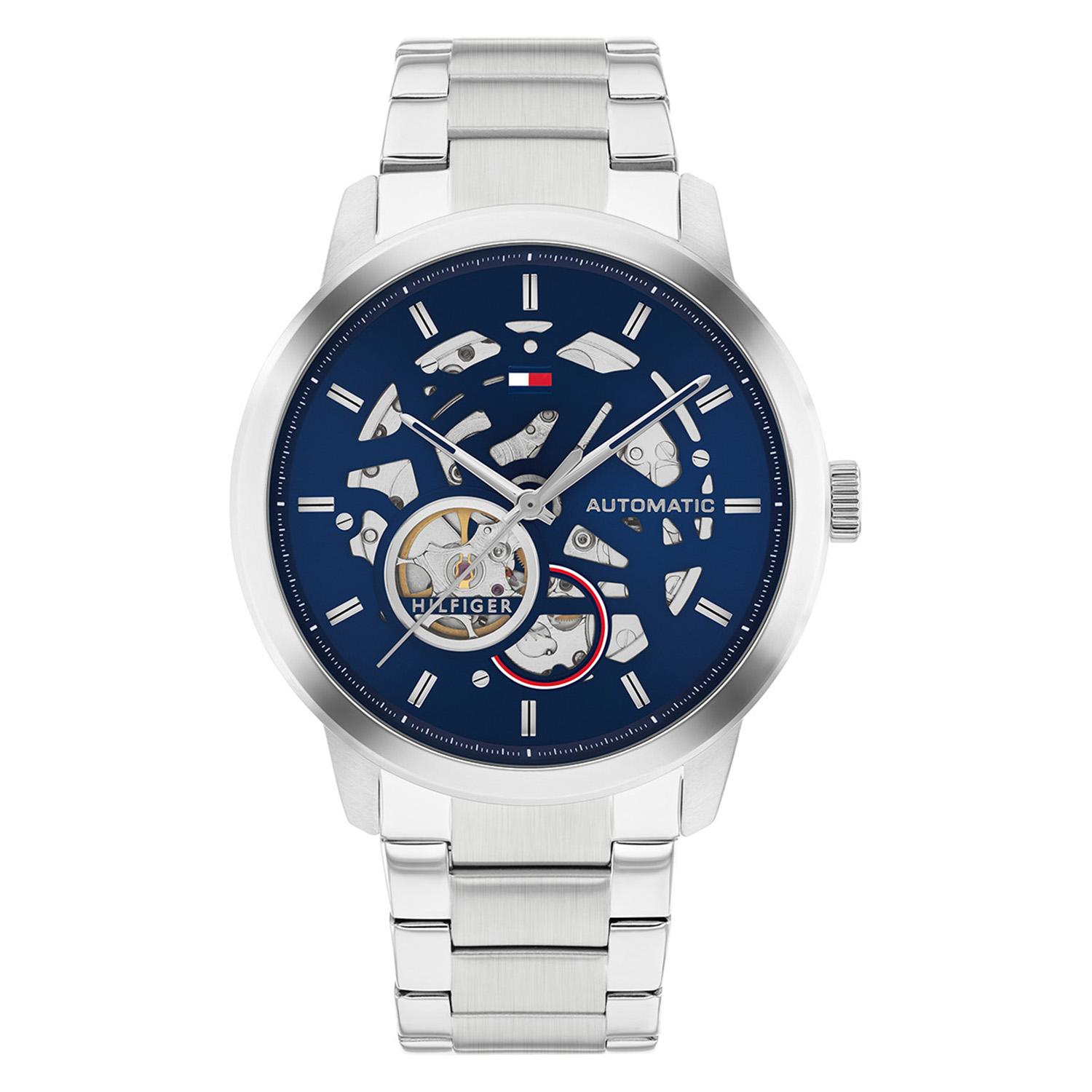 Tommy Hilfiger TH1710661 Horloge Heren Staal Zilverkleurig Automaat 43mm
Dit specifieke horloge van Tommy Hilfiger uit de Henry serie met artikelnr: TH1710661 is een luxe herenhorloge die niet in je collectie mag ontbreken. Het stalen herenhorloge heeft een ronde zilverkleurige kast met een blauwe wijzerplaat. Het horloge heeft zilverkleurige wijzers als uursaanduiding. Het uurwerk is automatisch en laadt op door de beweging van de pols. De zilverkleurige schakelband is op lengte verstelbaar en heeft een vouwsluiting. Door een glas aan de achterkant van het horloge is het uurwerk zichtbaar. Het horloge heeft een mineraalglas, een doorsnee van 43mm en is 5ATM.  

Het merk:
Sinds de lancering van het merk in 1985 is Tommy Hilfiger wereldwijd bekend geworden als pionier van de klassieke Amerikaanse coole stijl. Geïnspireerd door de iconische popcultuur en het Amerikaanse erfgoed. De dames en herencollectie van dit seizoen bestaan uit minimalistische silhouetten en rustieke lederen details. De herenhorlogecollectie biedt iconische uurwerken met roestvrijstalen, lederen en siliconen banden.

Specificaties:
- Mineraalglas
- Ronde kast 43mm
- Zilverkleurige horlogekast
- Blauwe wijzerplaat 
- Zilverkleurige schakelband 
- 5ATM