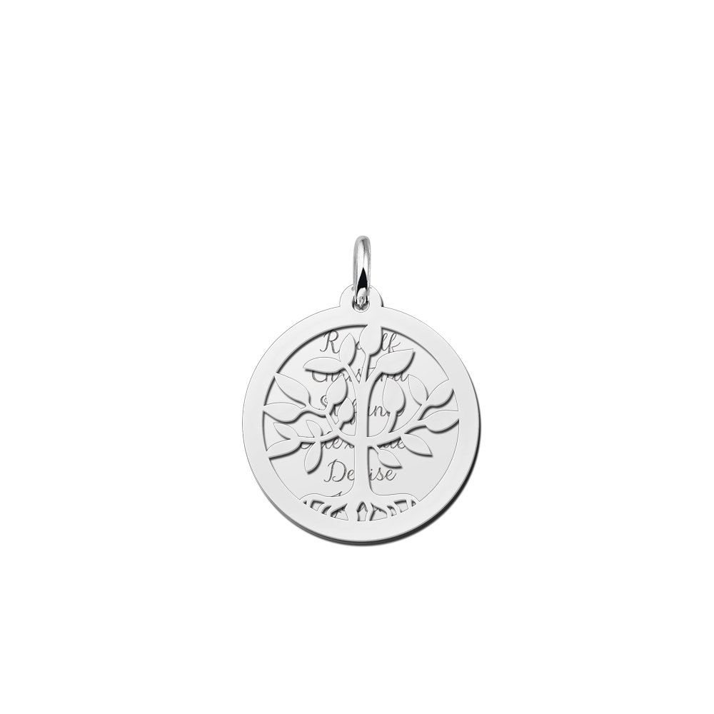 De zilveren hanger levensboom met tekst, modelnummer ZFH56, is gemaakt van 925 sterling zilver en heeft een glanzende afwerking. De hanger is zilverkleurig en nieuw. Draag deze hanger als een statementstuk aan een ketting, ideaal voor dagelijks gebruik of speciale gelegenheden. Het tijdloze ontwerp past perfect bij elke outfit.

