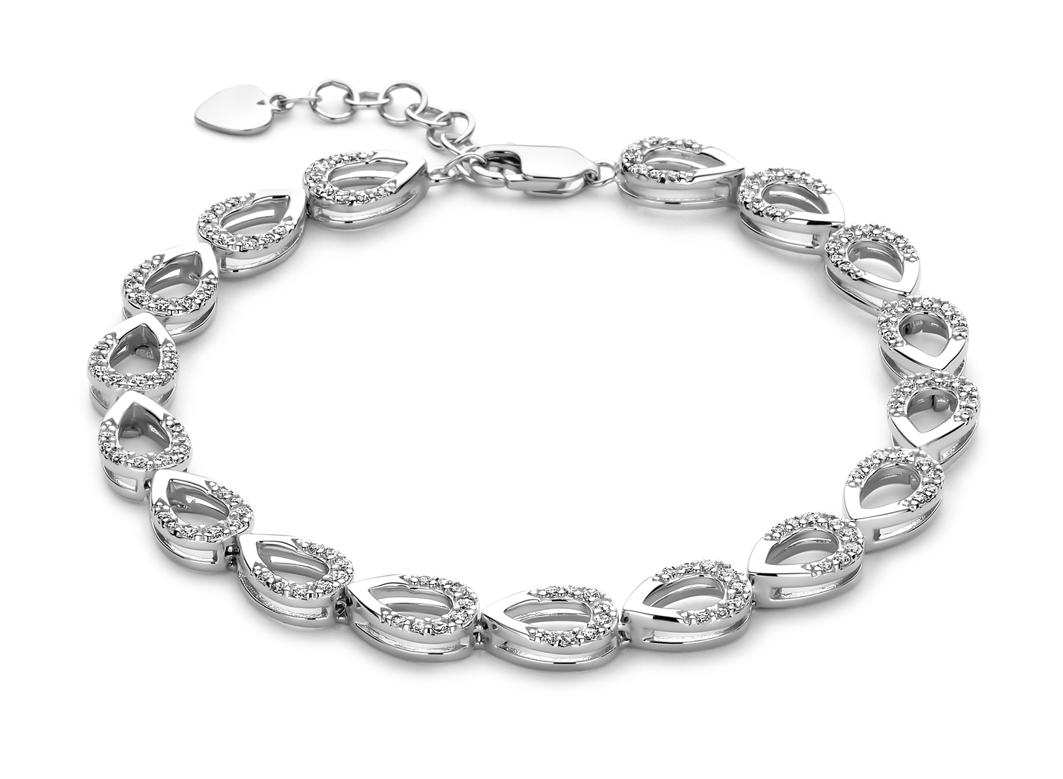 623.882.18. Rosa di Luca zilveren fantasie armband met zirkonia. 