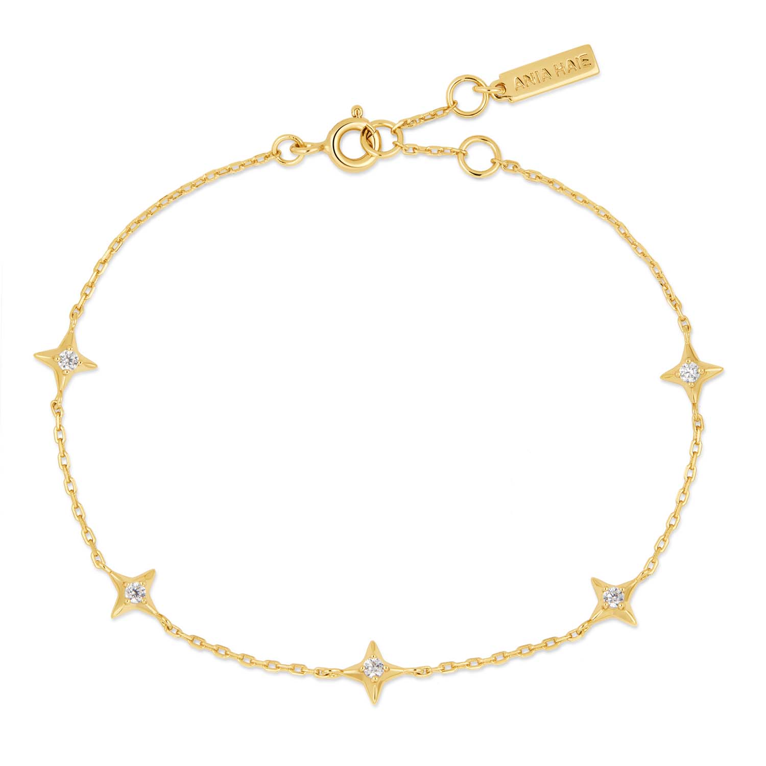 AH B061-02G
 Deze armband met glinsterende sierlijke sterren kan dit seizoen je must-have zijn. Draag hem alleen of in laagjes met onze armbandenset.

HET MERK
Geïnspireerd door de laatste fashion trends is Ania Haie het toonaangevende sieradenmerk voor hoogkwalitatieve maar ook betaalbare zilveren sieraden, zonder op de kwaliteit in te leveren. Iedere collectie is gebaseerd op de laatste catwalktrends, waardoor Ania Haie snel tot hét sieradenmerk voor stijlbewuste consumenten is verkozen. Elk sieraad wordt ontworpen om te combineren met andere sieraden waardoor je je eigen look kunt creëren. Maar ook zijn Ania Haie sieraden opvallend genoeg om op zichzelf te dragen.

SPECIFICATIES
- Ania Haie
- Armband fijn ster Zirkonia
- 925 zilver met gold/ rhodium plating
- Lengte 18,5cm
- AH B061-02G