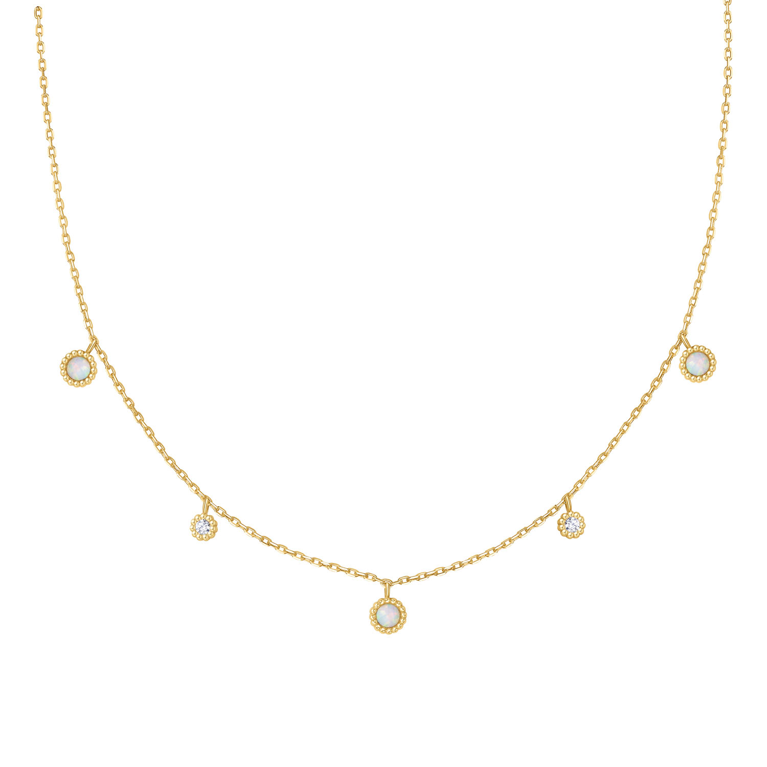 Breng een dromerige en elegante touch in je stijl met de Sunny Sparkler ketting. Deze verfijnde ketting met delicate opaal uit Kyoto, straalt subtiele luxe en speelsheid uit. Draag hem alleen voor een subtielelook of combineer met andere kettingen voor een romantische, gelaagde look. Ook een prachtig cadeau voor een bijzonder iemand.

HET MERK
Geïnspireerd door de laatste fashion trends is Ania Haie het toonaangevende sieradenmerk voor hoogkwalitatieve maar ook betaalbare zilveren sieraden, zonder op de kwaliteit in te leveren. Iedere collectie is gebaseerd op de laatste catwalktrends, waardoor Ania Haie snel tot hét sieradenmerk voor stijlbewuste consumenten is verkozen. Elk sieraad wordt ontworpen om te combineren met andere sieraden waardoor je je eigen look kunt creëren. Maar ook zijn Ania Haie sieraden opvallend genoeg om op zichzelf te dragen.

SPECIFICATIES
- Ania Haie
- Ketting
- 925 zilver met gold plating
- Lengte 47,5cm
- AH N064-03G