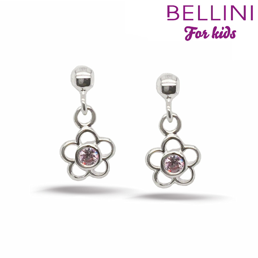 Bellini 575.060 Oorknoppen met Bloem met Roze Zirkonia
