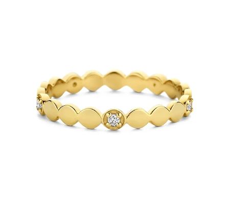 14kt gouden ring met 0.075ct diamant