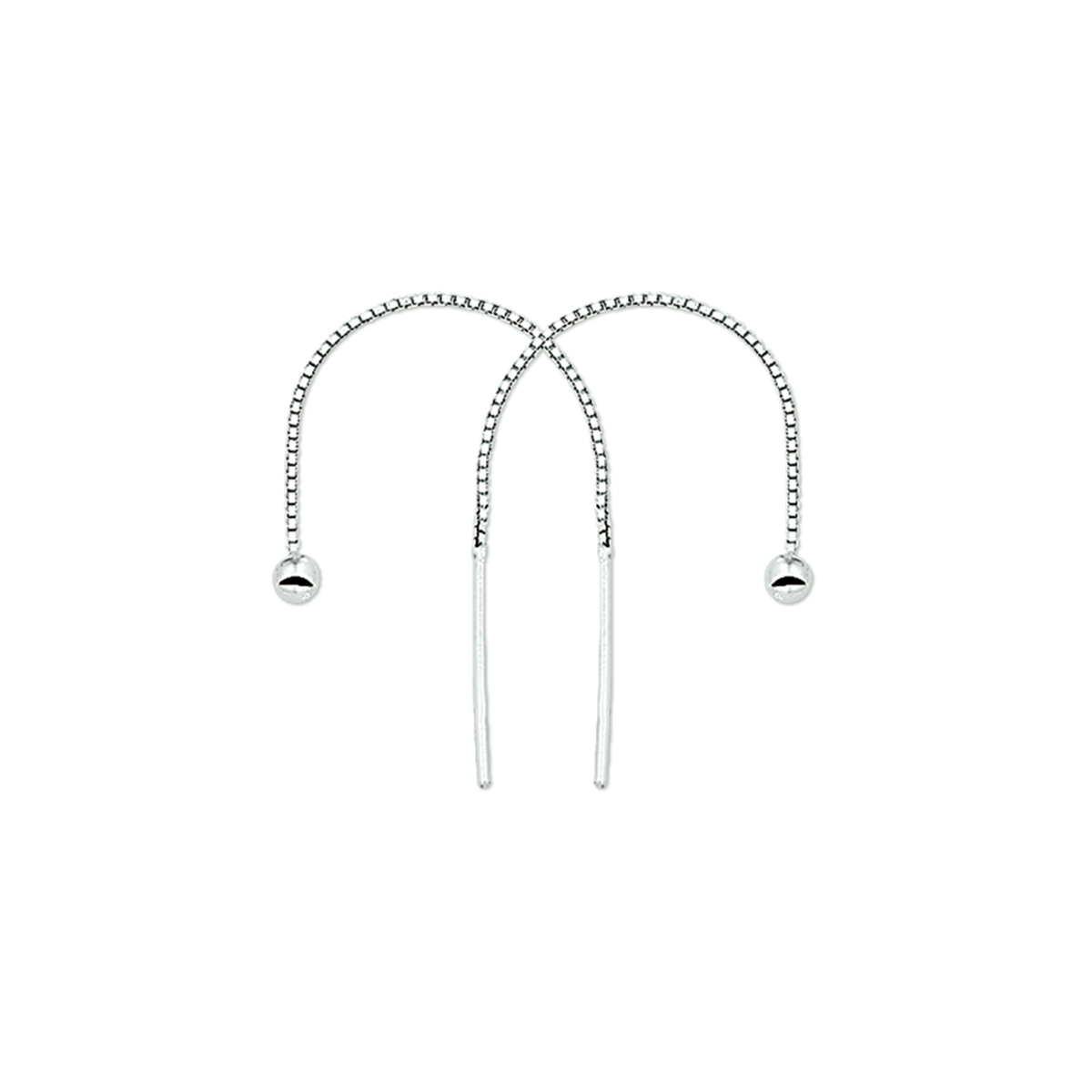925 zilveren doortrekoorbellen uitgevoerd met een bolletje. De oorbellen hebben een totale lengte van 6.5cm. Het bolletje heeft een diameter van 3mm.