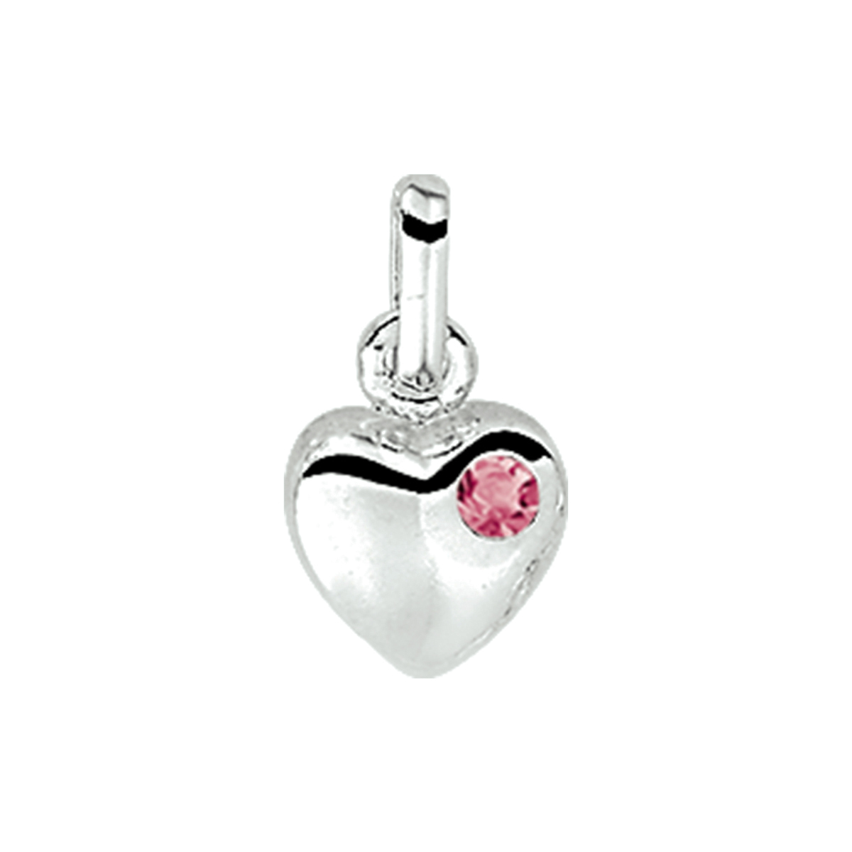 hanger hartje strass zilver wit