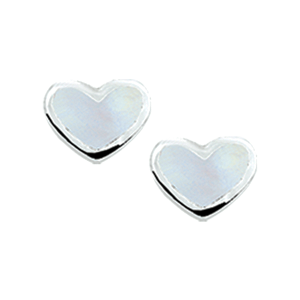oorknoppen hart zilver wit