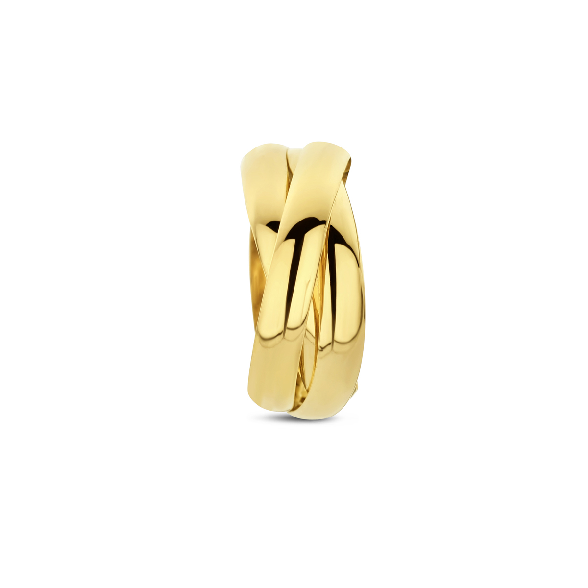 14k Geelgouden hanger uitgevoerd in 3 ringetjes van 2mm