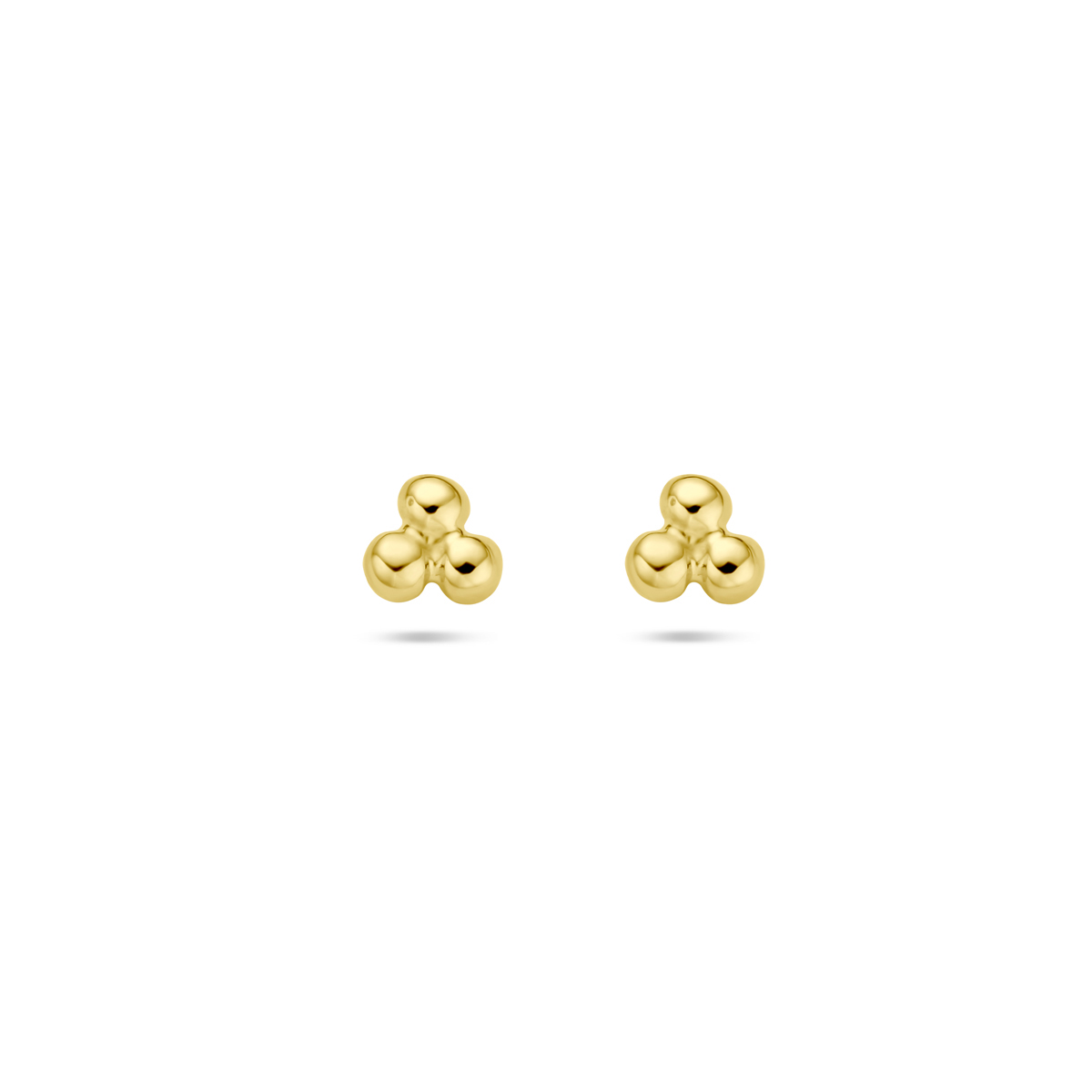 14k Geelgouden oorknoppen met een afmeting van 3.5x3mm.