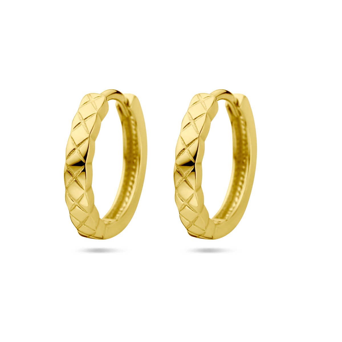 14k Geelgouden klapoorringen met een afmeting van 14x2.5mm.