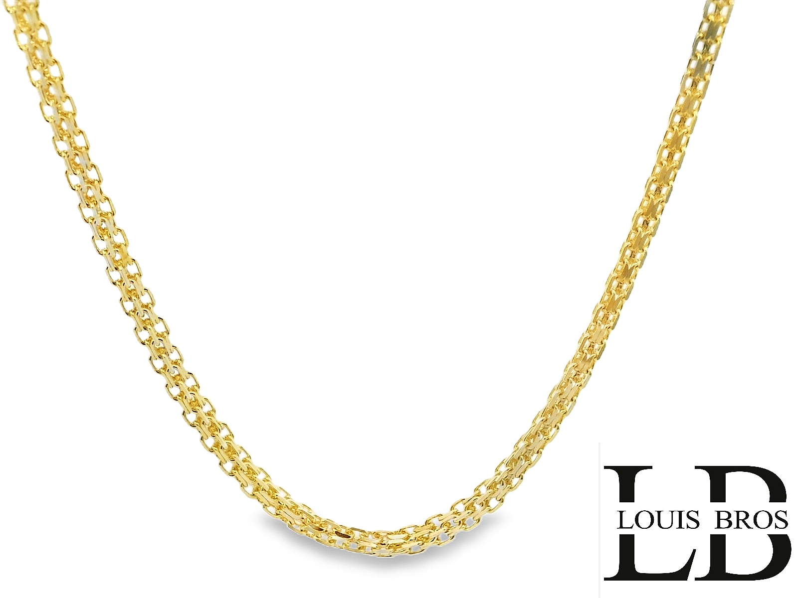Dit verfijnde collier is vervaardigd uit hoogwaardig 14 karaat geelgoud (9.62 gr) en straalt een tijdloze elegantie uit. De fijne schakels zorgen voor een subtiele glans en een luxueuze uitstraling, waardoor dit sieraad perfect is voor zowel dagelijks gebruik als speciale gelegenheden.

Het collier heeft een klassieke schakelstructuur die comfortabel rond de hals valt en uitstekend te combineren is met hangers of als statement piece op zichzelf. De warme gouden kleur geeft elke outfit een chique en stijlvolle touch.

Specificaties:

Materiaal: 14 karaat geelgoud

Type schakel: Fijn en klassiek

Kleur: Geelgoud

Merk: Louis Bros (LB)

Geschikt voor: Dames en heren

Voeg een vleugje luxe toe aan je sieradencollectie met dit prachtige geelgouden collier van Louis Bros.
Verkrijgbaar vanaf 40 cm!