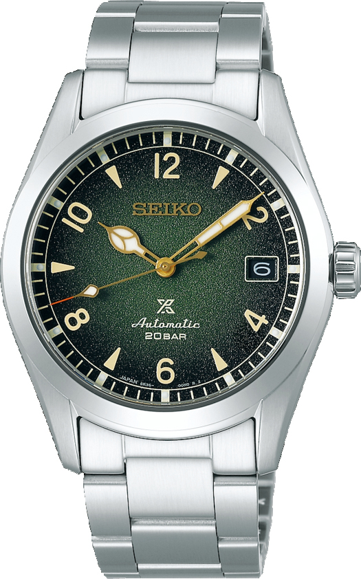 Seiko Prospex - Alpinist, 200 meter WR, Saffierglas, Automaat Cal: 6R35, groene wijzerplaat - SPB155J1