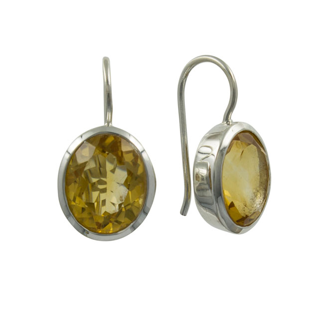 zilveren oorbellen met citrine