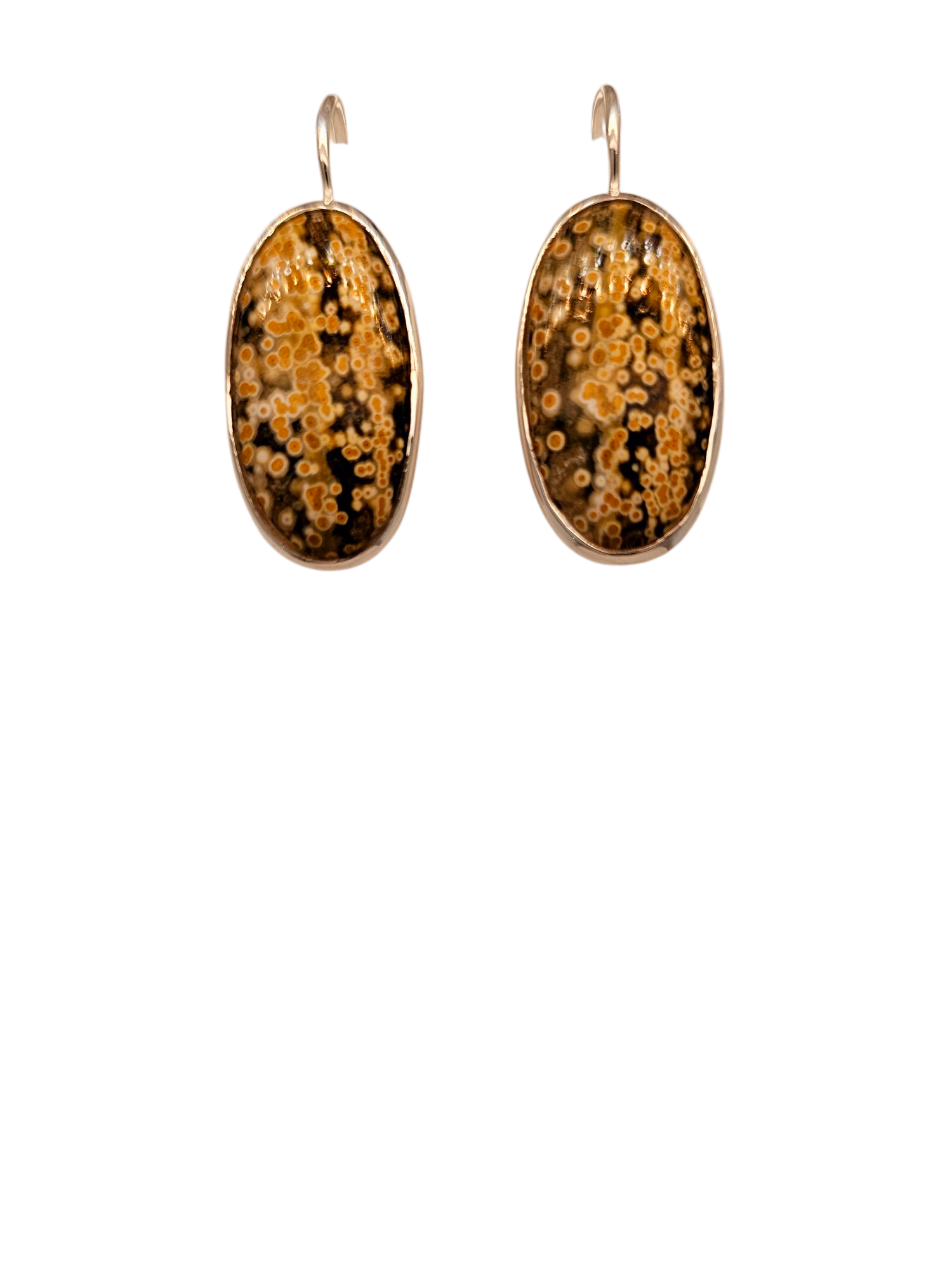 zilveren oorhangers met ocean jasper