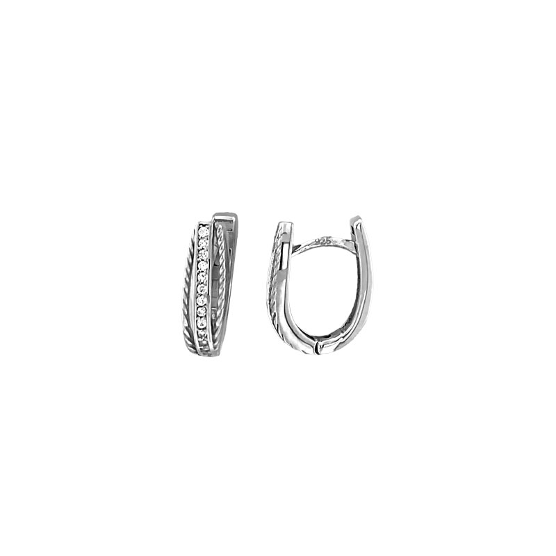 MY iMenso Creoli creol "Parlato CZ 14,5mm" (925/rhod-plated) 