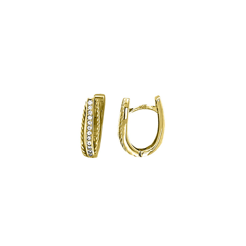MY iMenso Creoli creol "Parlato CZ 14,5mm" (925/1Mgold-ptd) 