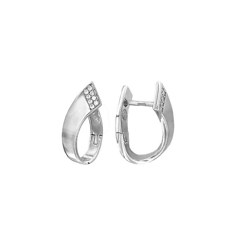 MY iMenso Creoli creol "Soffio Corta CZ 18,5mm" (925/rhod-plated) 