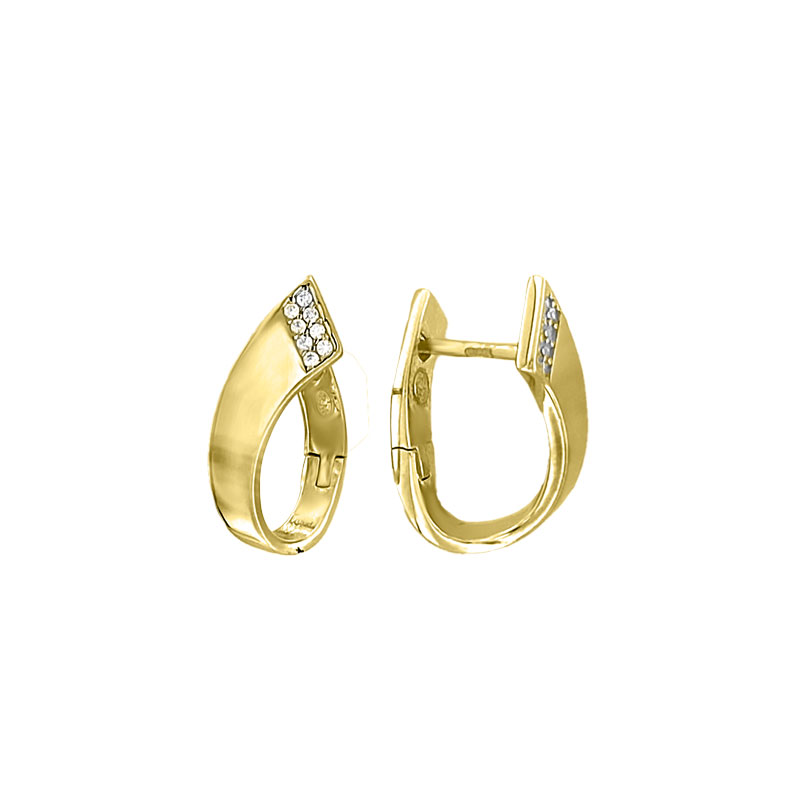 MY iMenso Creoli creol "Soffio Corta CZ 18,5mm" (925/1Mgold-ptd) 