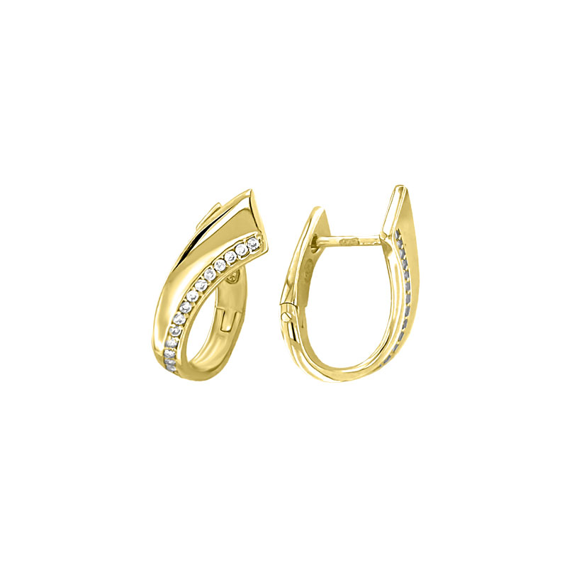 MY iMenso Creoli creol "Soffio Lunga CZ 18,5mm" (925/1Mgold-ptd) 