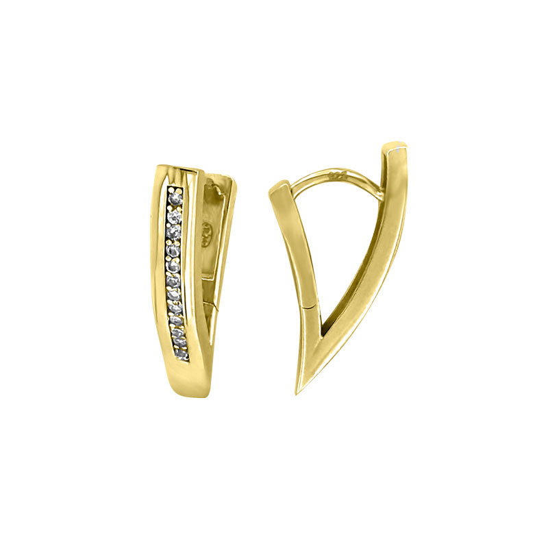 MY iMenso Creoli creol "Forme-V CZ 23mm" (925/1Mgold-ptd) 