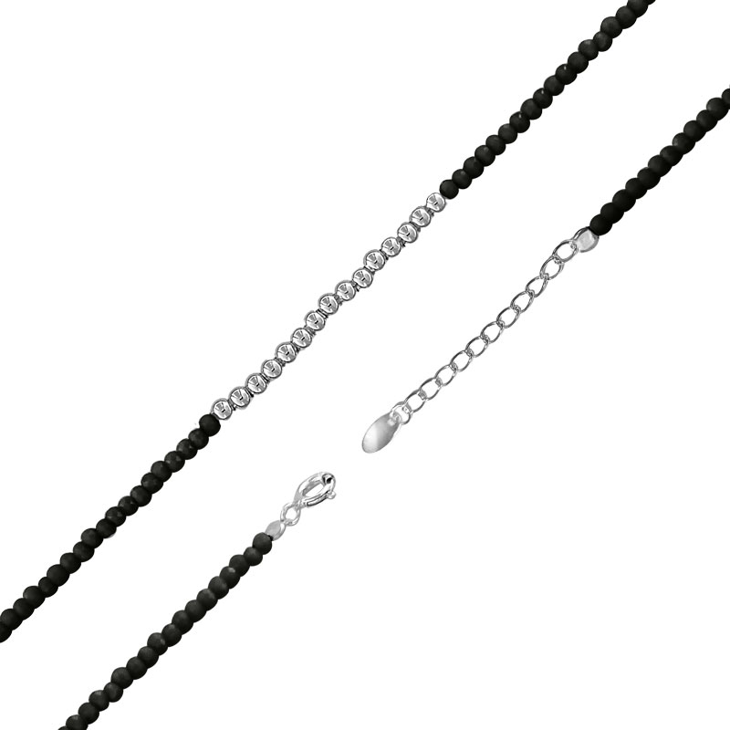 MY iMenso ODM "Glass black 15 ball" bracelet (925/rhod-plated) 16,5+3cm 
