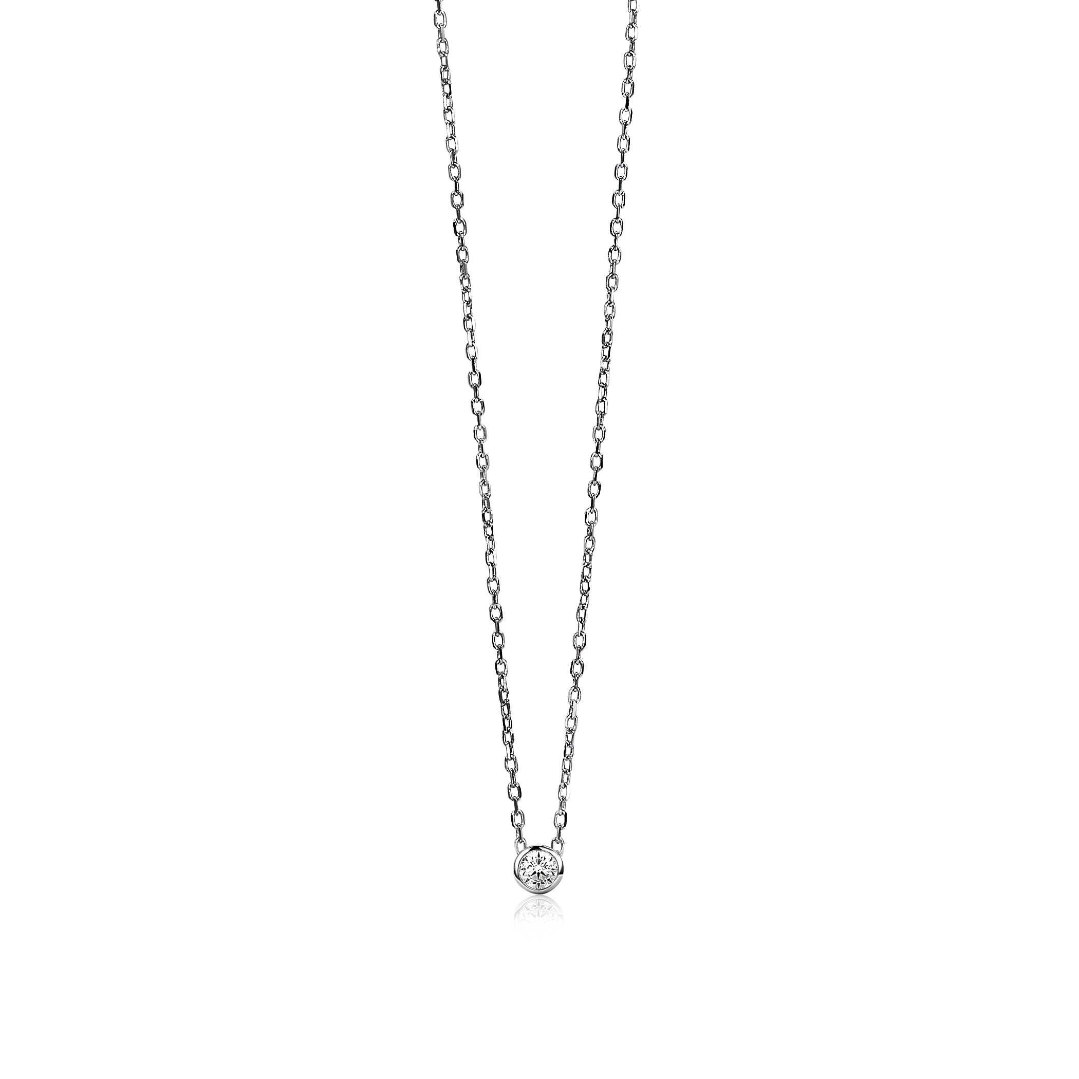 ZINZI zilveren ketting met hanger rond 40-43cm ZIC1393