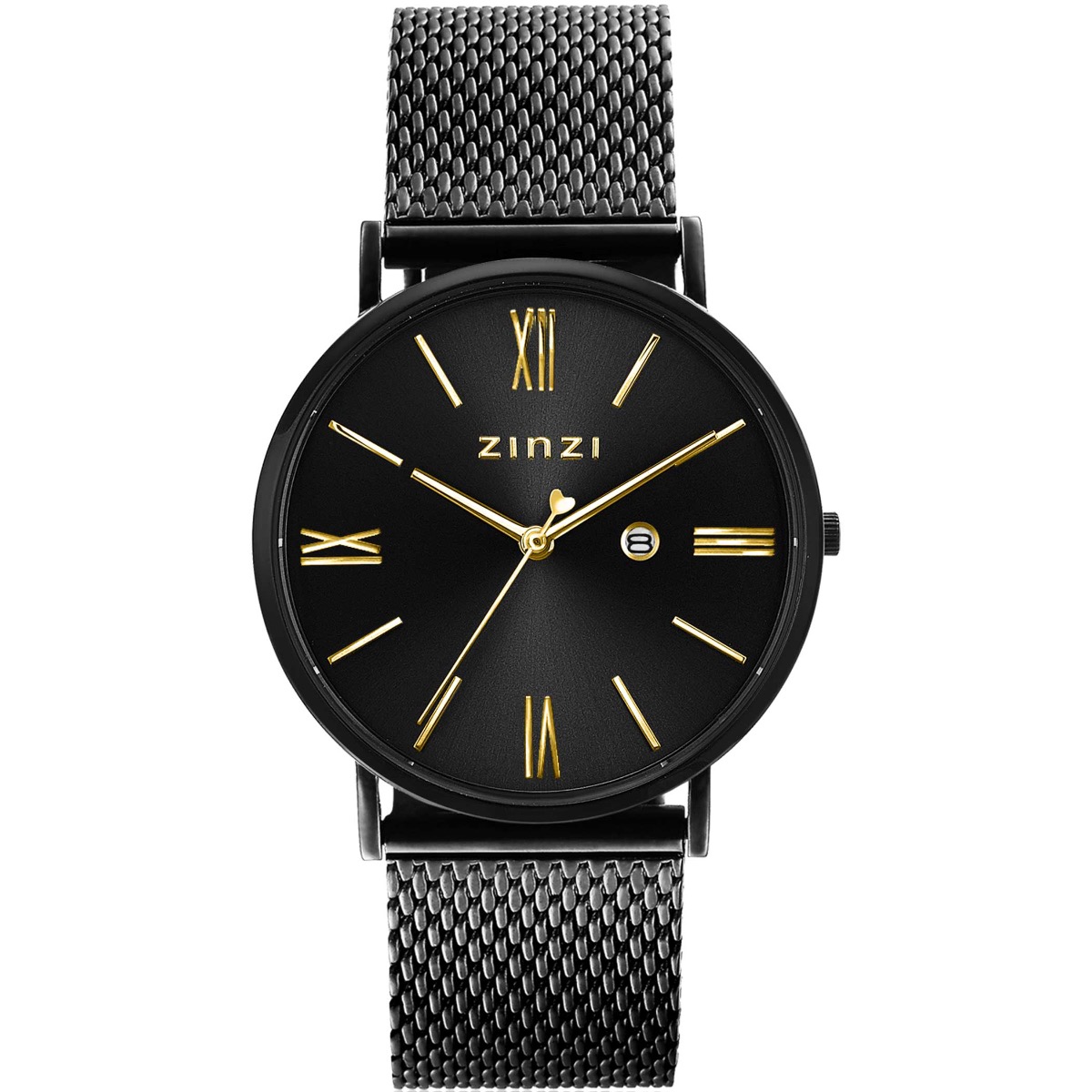 roman watch zwart mesh