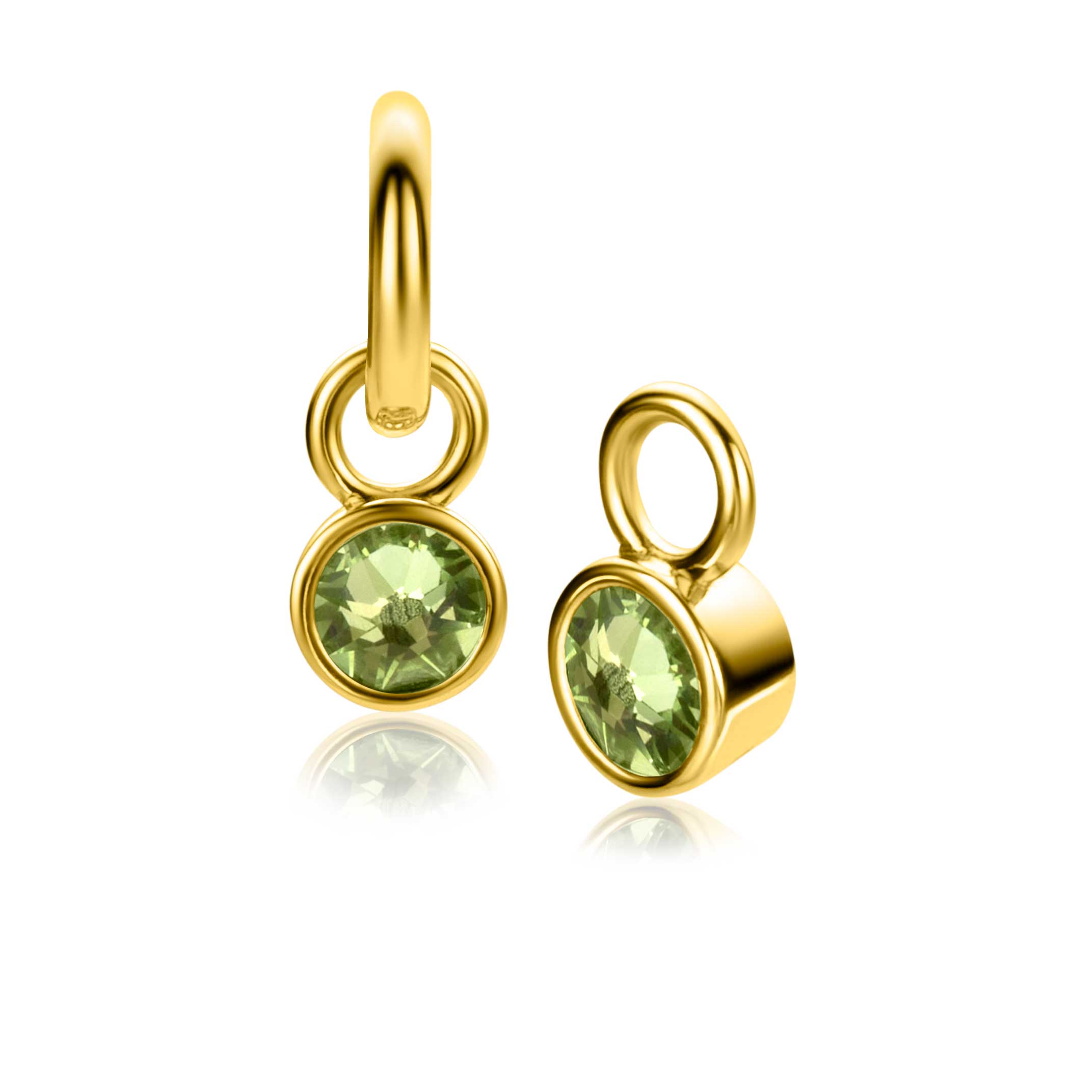 Dit is een oorbellen van het merk Zinzi. De oorbellen is groen van kleur en gemaakt van zilver. 