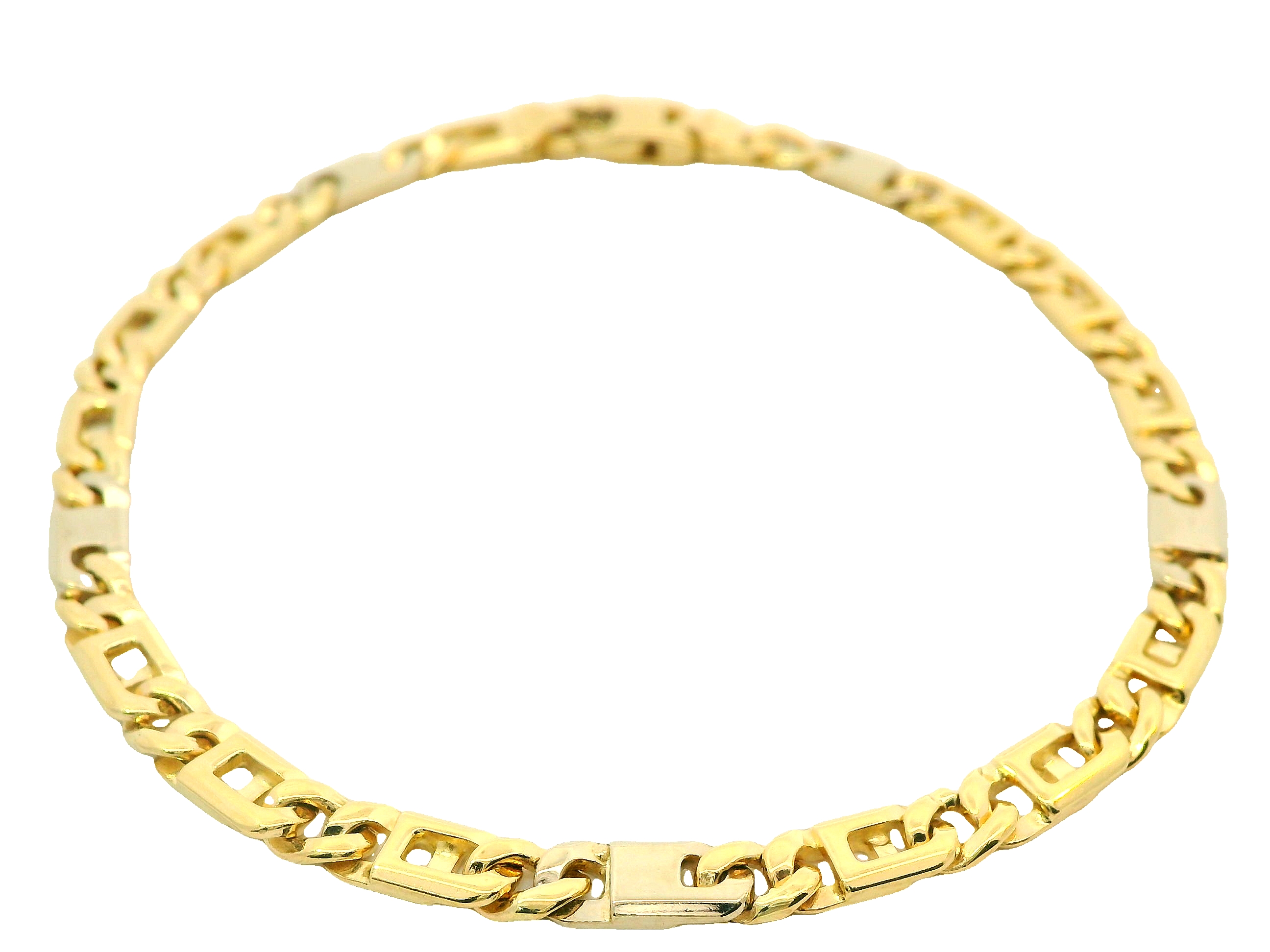 Deze stijlvolle armband is een prachtig voorbeeld van vakmanschap en elegantie, uitgevoerd in massief 14 karaat bicolor goud (12.66 gr). De combinatie van geel- en witgoud zorgt voor een verfijnd contrast dat direct in het oog springt, zonder te overheersen. De stevige, massieve schakels geven de armband een krachtige en luxe uitstraling, terwijl het ontwerp dankzij zijn strakke lijnen en uitgebalanceerde kleurencombinatie perfect past bij zowel dames als heren.

De armband is ontworpen voor dagelijks gebruik én bijzondere gelegenheden. Of je nu gaat voor een zakelijke look of een feestelijke outfit, dit tijdloze sieraad voegt altijd een vleugje klasse toe.

Kenmerken:

Materiaal: 14 karaat massief goud (bicolor: geel- en witgoud)

Schakeltype: Massieve schakels met gladde afwerking

Design: Unisex – geschikt voor zowel dames als heren

Stijl: Tijdloos, elegant en krachtig

Sluiting: Veilige en stevige sluiting voor langdurig draagcomfort

Met zijn klassieke charme en moderne uitstraling is deze bicolor armband een waardevolle aanvulling op elke sieradencollectie – een sieraad dat generaties overstijgt.

