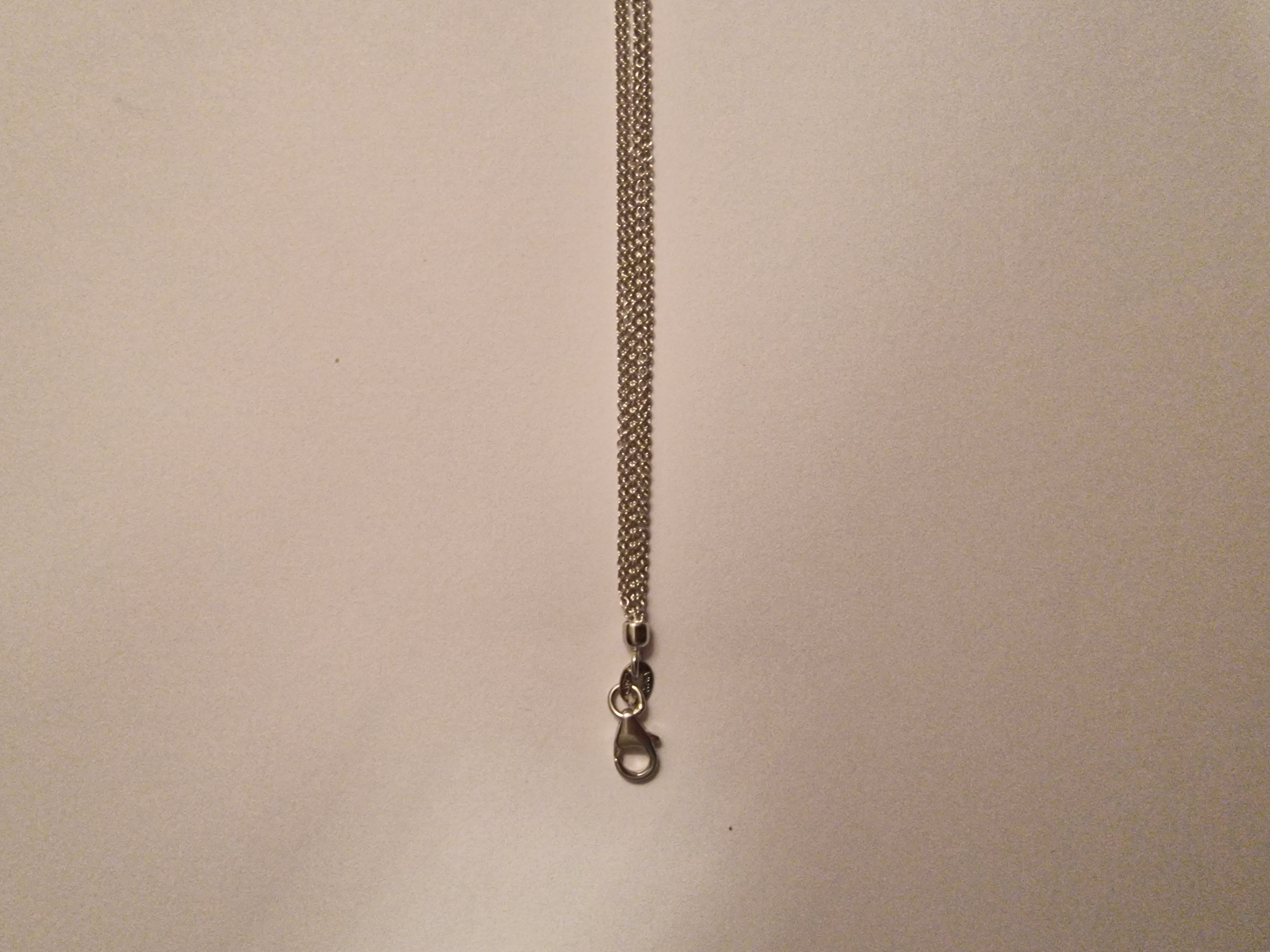 18k witgoud 5-rijig collier ankerschakel op 42 cm