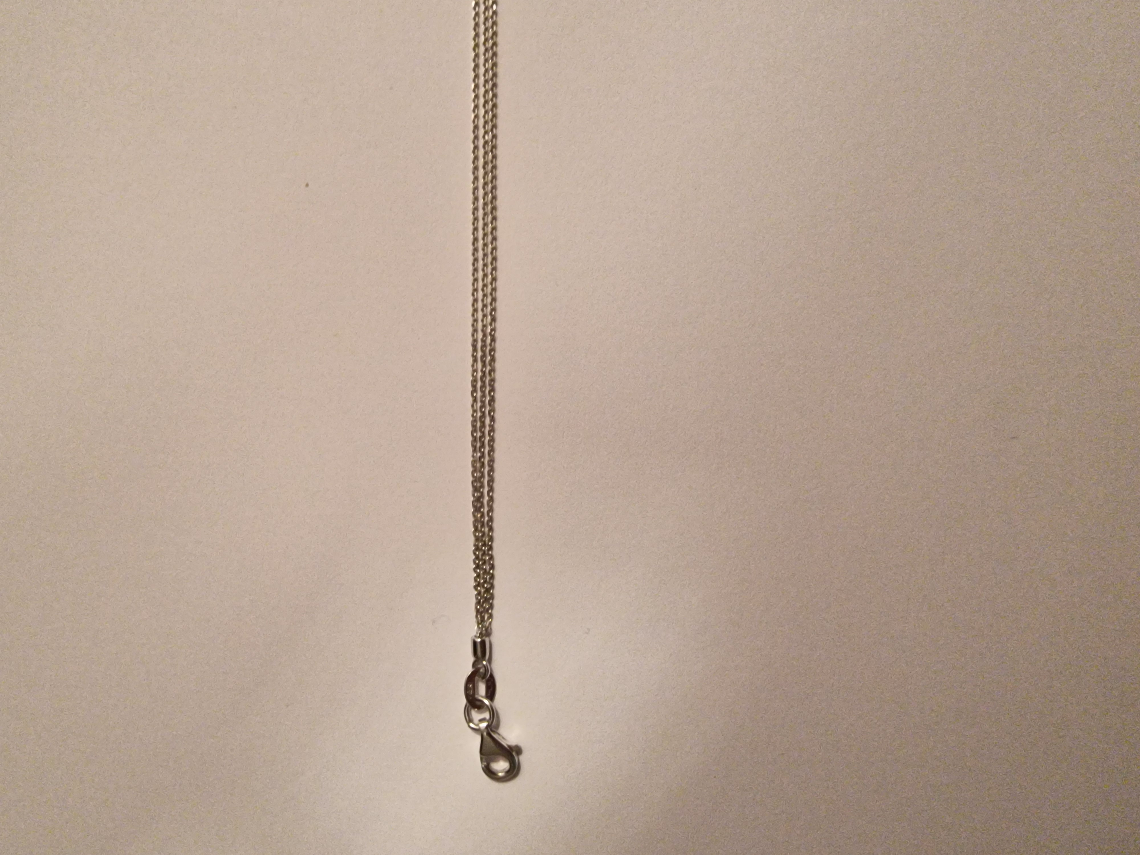 18k witgouden 3-rijig anker collier van 42 cm lengte