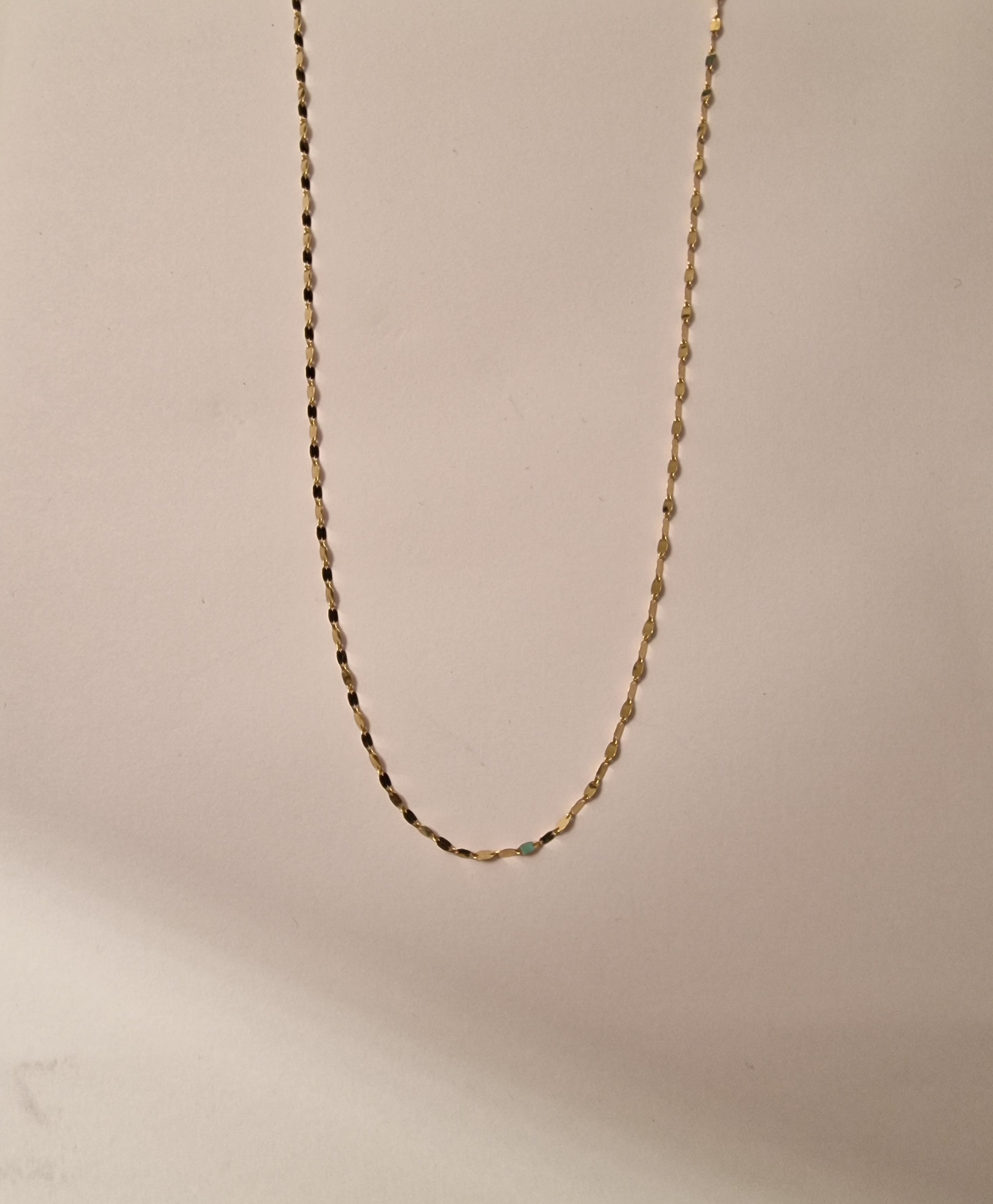 geelgoud collier fantasieschakel 42cm