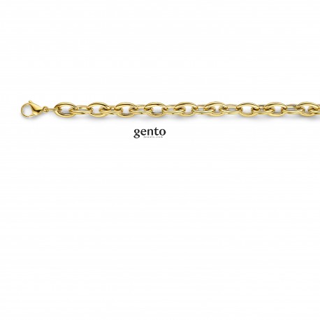 ARMBAND EDELSTAAL PVD GEEL 19+2CM A31A00