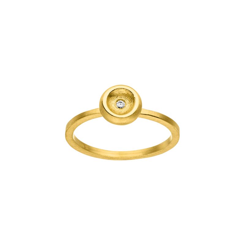 14kt gouden ring met 0.02ct diamant