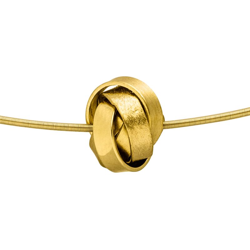 14kt gouden hanger bestaand uit 5 ringen