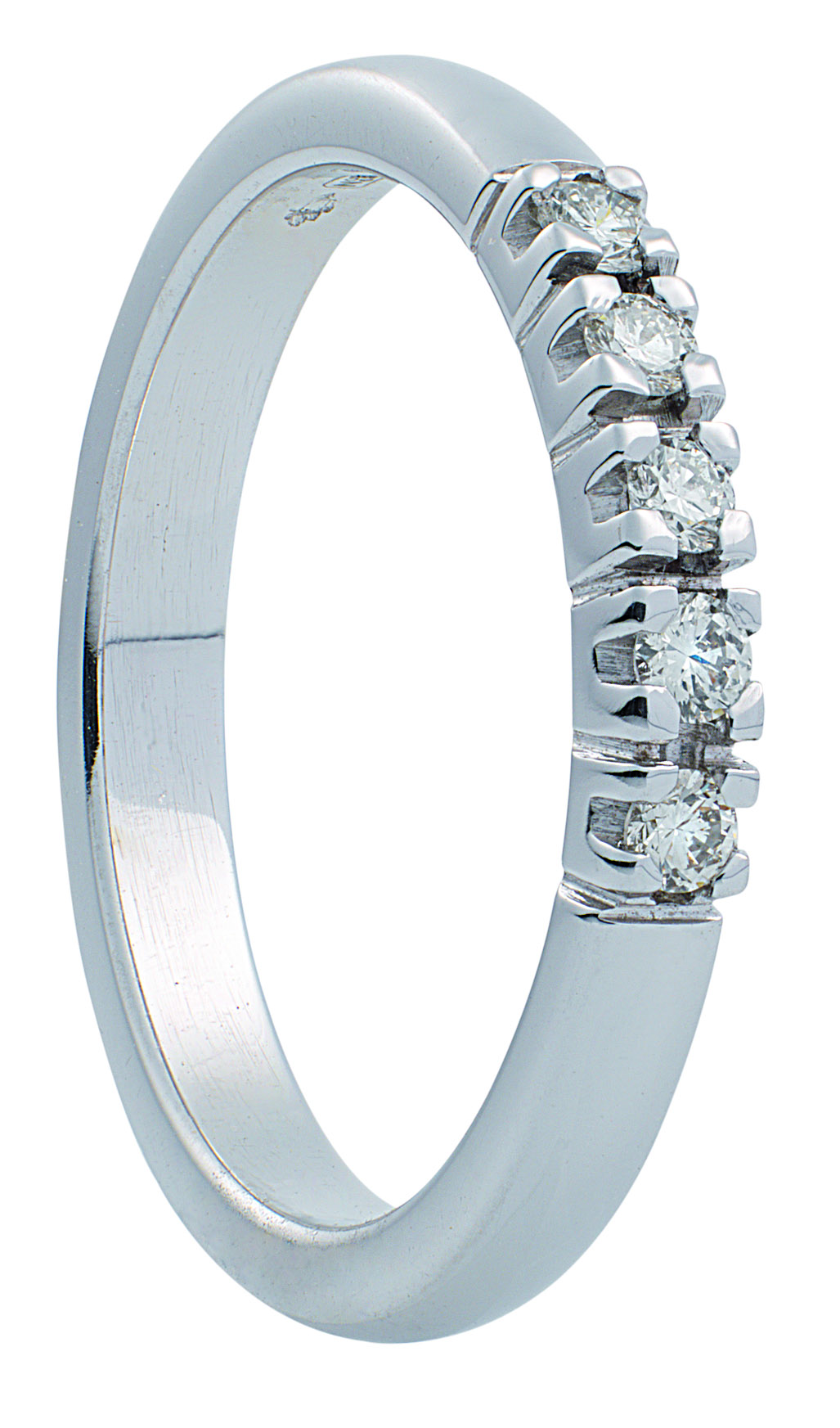De Eclat witgouden jubileum alliance ring (modelnummer ID-JUB/703-5X2) is een verfijnde juweel. Met zijn 5 diamanten van elk 0,02crt in G/SI kwaliteit, straalt deze ring elegantie uit. Ideaal om dagelijks te dragen of voor speciale gelegenheden, het voegt een vleugje luxe toe aan elke outfit. Perfect als expressie van liefde en toewijding.