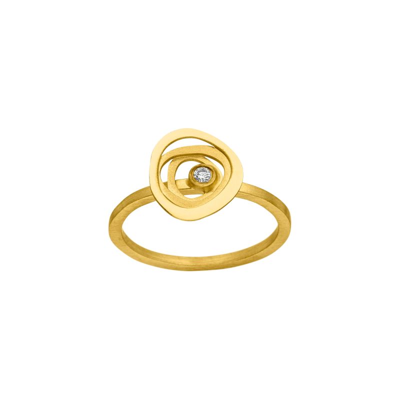 14kt gouden ring met 0.02ct diamant