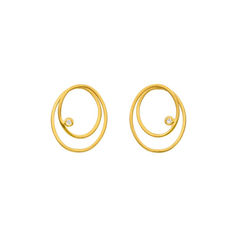 14kt gouden oorstekers met totaal 0.04ct