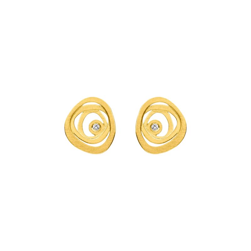 14kt gouden oorstekers met totaal 0.04ct