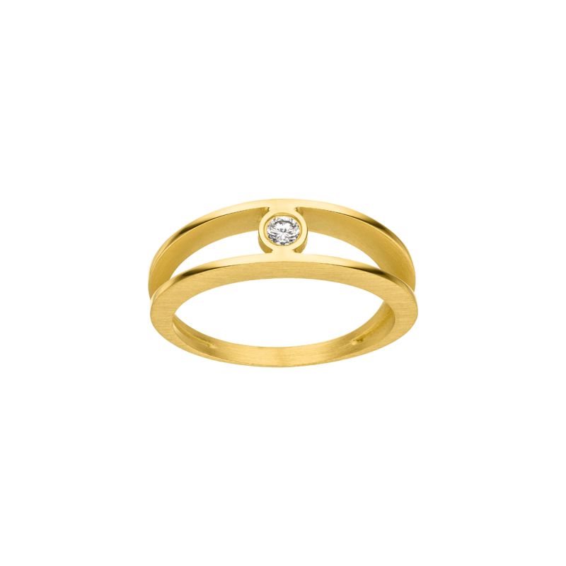 14kt gouden ring met 0,08ct diamant