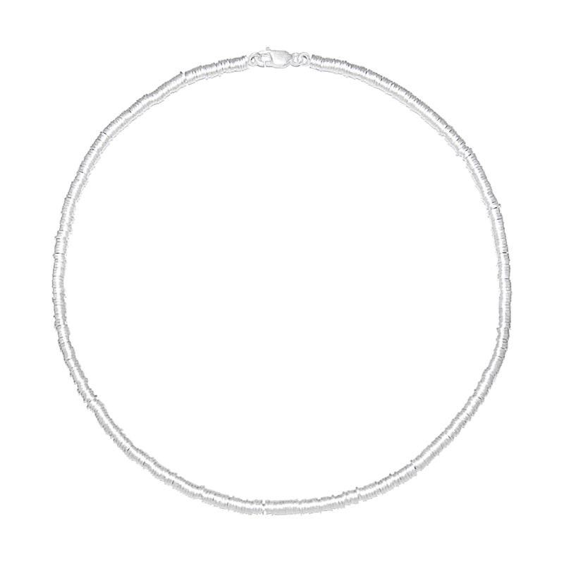 Zilver armband met geregen ovale schijfjes