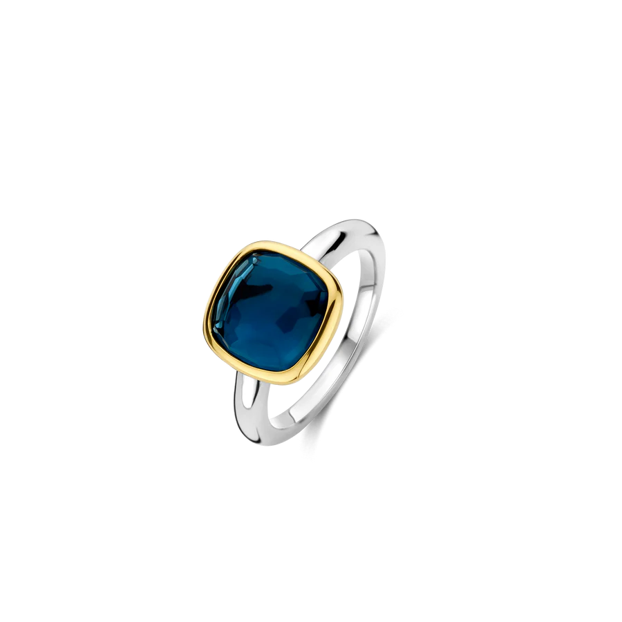 Deze TI SENTO ring 12351DB brengt de serene schoonheid van zomernachten tot uiting. Het betoverende middelpunt—een doorschijnende donkerblauwe cushion-geslepen steen—is met de hand gezet in een vergulde zetting, wat verfijning en diepte uitstraalt. De schacht is verzilverd en afgewerkt met platina voor extra glans en bescherming, waardoor de ring stralend en duurzaam blijft. Deze ring, een belichaming van tijdloze elegantie, verheft moeiteloos elke look, dag en nacht. Draag de ring solo voor een gedurfd, dromerig statement of combineer met andere TI SENTO sieraden voor een gepersonaliseerde, stralende stijl. Van casual zomerse uitstapjes tot elegante avondgelegenheden, de ring voegt een vleugje verfijnde glamour toe aan elk moment. Zorgvuldig vervaardigd voor de gevoelige huid, deze nikkelvrije en hypoallergene ring zorgt voor blijvend comfort en kwaliteit.

