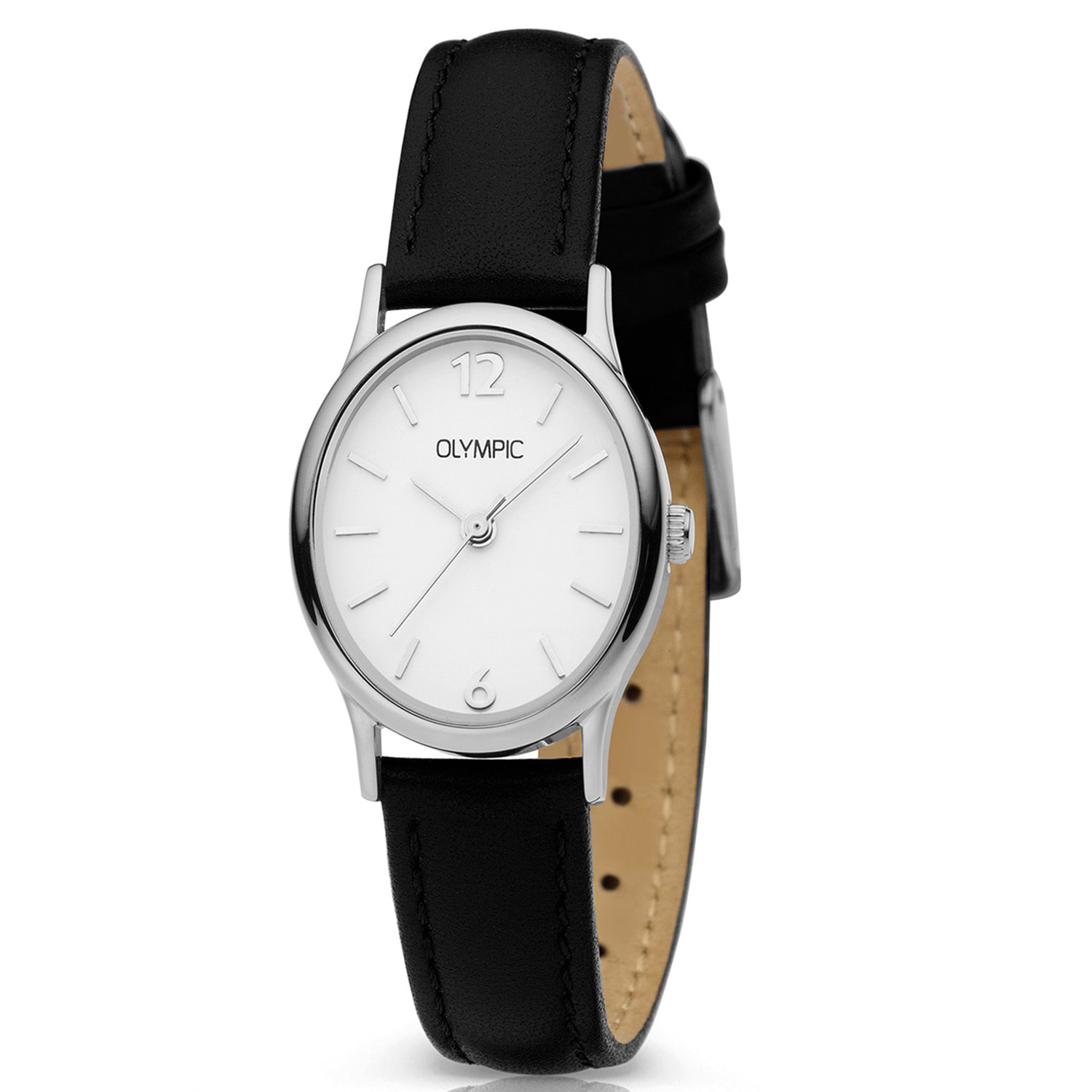 Olympic OL26DSL047 SOPHIE - Horloge - Staal - Leer - Zwart
Dit unieke Olympic horloge met artikelnummer: OL26DSL047 is een klassiek dameshorloge. Het horloge heeft een stalen ovale kastje met een witte wijzerplaat met zilverkleurige uurs-aanduiding en wijzers. Aan het horloge zit een zwarte leren band met stalen gesp. Het horloge heeft een mineraalglas, een afmeting van 22 bij 26mm en is 5 ATM.

Waterdichtheid 5 ATM
Dit horloge is bestand tegen water bij het zwemmen en douchen. Dit horloge is niet bestand tegen (grote) waterdruk dus je kunt er niet mee duiken.

Het merk:
Het Nederlandse horlogemerk Olympic levert stoere chronografen, slimline series, digitale uurwerken en elegante dameshorloges. De prijs-kwaliteitverhouding staat bij Olympic hoog in het vaandel met prijzen die uiteenlopen van € 34,95 tot en met € 139,00.

100% Nederlands ontwerp, waterdicht en standaard 3 jaar fabrieksgarantie.

Specificaties:
- Ovale kast
- Zilverkleurige horlogekast
- Witte wijzerplaat
- Zwarte leren band
- 5 ATM (Regen- & spatwaterdicht)
- Standaard 3 jaar fabrieksgarantie
- Mineraalglas