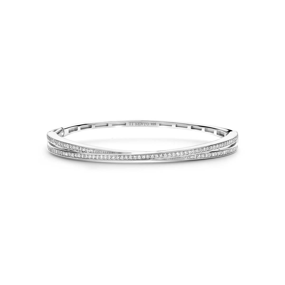Tisento Zilver Bangle Armband Zirkonia