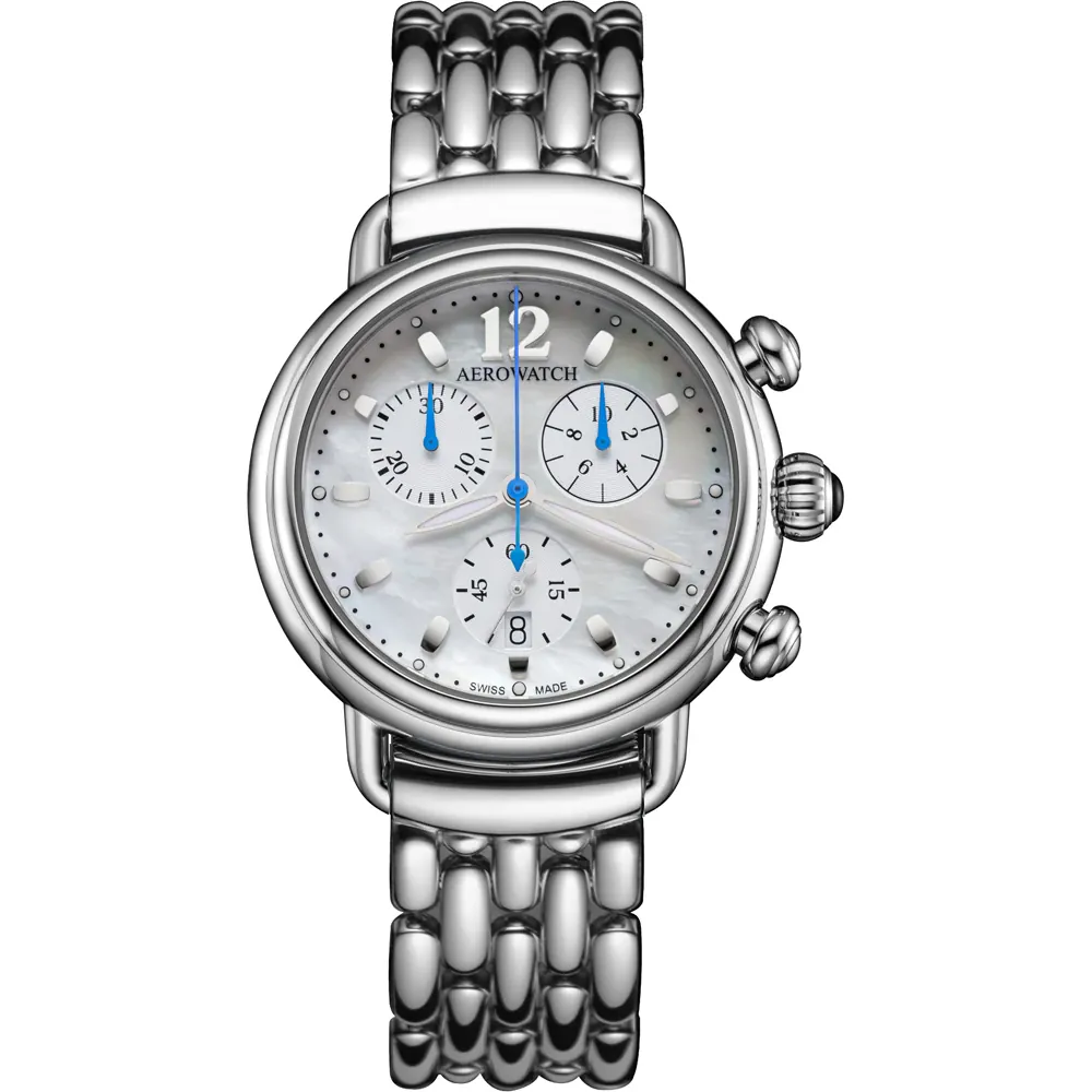 Dit Aerowatch horloge heeft een kast gemaakt van Roestvrijstaal met een diameter van 36 mm en is voorzien van een metalen band. In de kast bevindt zich een ETA kwaliteitsuurwerk en is afgewerkt met Saffierglas.

Het horloge is 5ATM. Dit betekent dat het horloge geschikt is om mee te douchen. Verder wordt het horloge geleverd met 2 jaar garantie.
