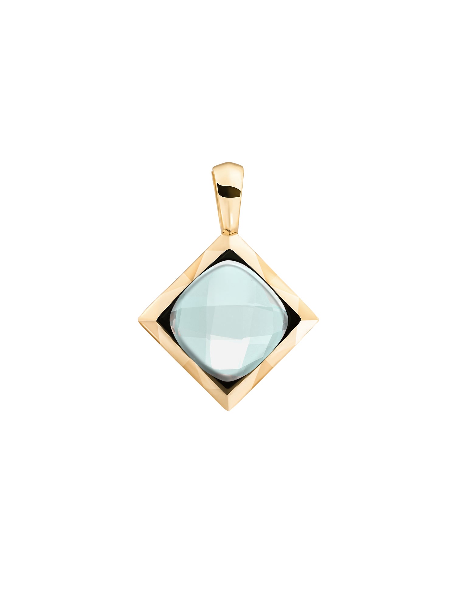 Sparkling Jewels zilver vergulde hanger cushion cut amulet Opalite