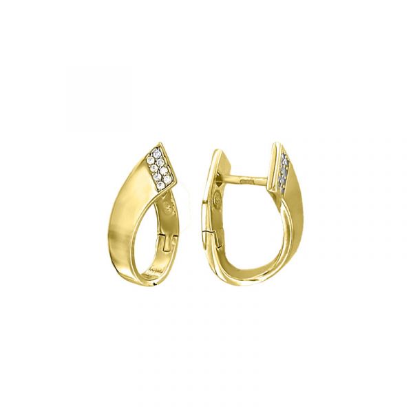 MY IMENSO ZILVER VERGULD CREOLI 'SOFFIA CORTA ZIRKONIA 18.5MM'